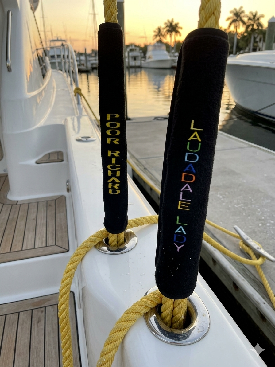 Personalized Boat Name Chafe Guards - Plush  Heavy Duty Protection